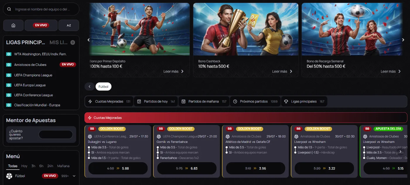 Apuestas deportivas y eSports en Casinova Apuestas deportivas y eSports en Casinova