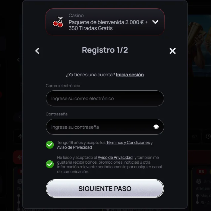 Registro e inicio de sesión en Casinova Registro e inicio de sesión en Casinova